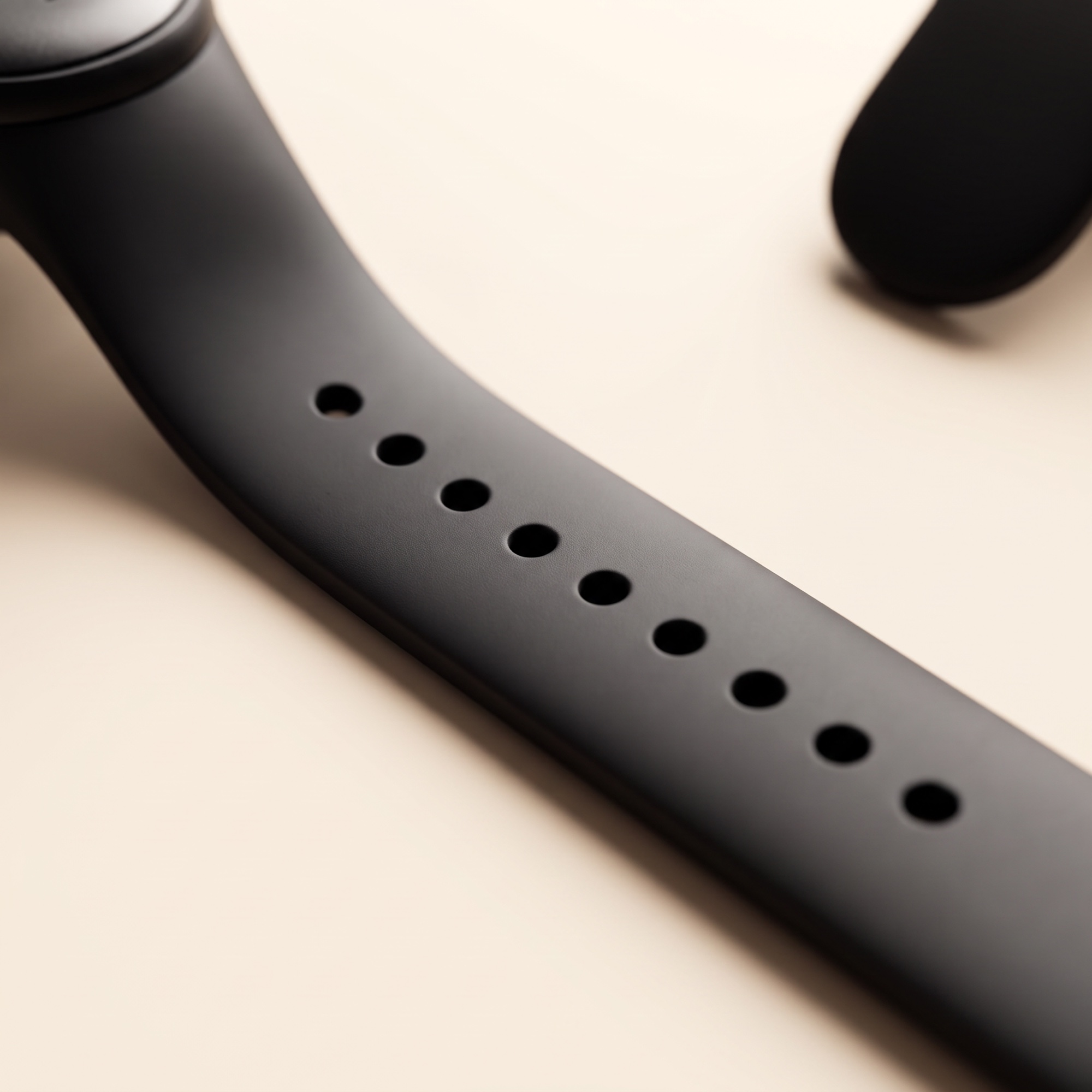 Extreme macro of the ONA device's perforated silicone strap
